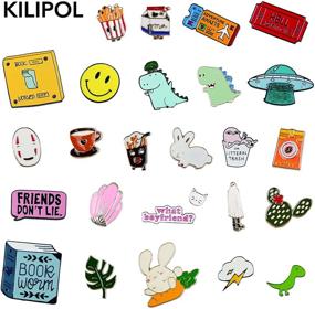 img 1 attached to 🌈 Colorful Assorted Enamel Brooch Pins Set - 20 PCS Bulk Pack for Fashionable Clothing and Accessory Decoration (Random Styles)