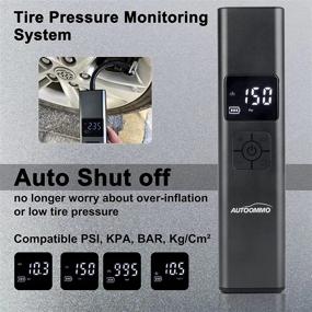 img 2 attached to 🚗 Cordless 150PSI Tire Inflator Air Compressor - AUTOOMMO Portable Air Pump with Rechargeable 6000mAh Battery, 12V DC Car Adapter, Ideal for Car Tires, Bicycles, Rugby, Basketball