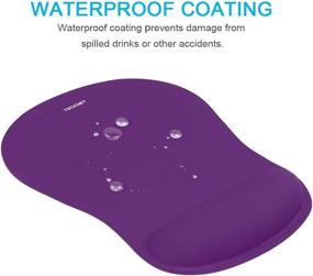 img 1 attached to TECKNET Ergonomic Gaming Office Mouse Pad Mat Mousepad With Rest Wrist Support - Non-Slip Rubber Base - Special-Textured Surface (Purple)