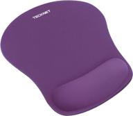 tecknet ergonomic gaming office mouse pad mat mousepad with rest wrist support - non-slip rubber base - special-textured surface (purple) logo
