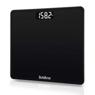 🔢 bobbros precision digital bathroom scale - smart step-on technology, large platform, 400 pounds weight loss monitor, black logo