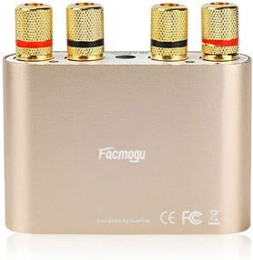 img 2 attached to 🎵 F900 Mini Bluetooth Power Amplifier - Wireless Audio Receiver with 12V 5A DC Adapter, 2.0 Channel 50WX2 Stereo Hi-Fi Digital Amp - AUX/USB/Bluetooth Input (Gold)