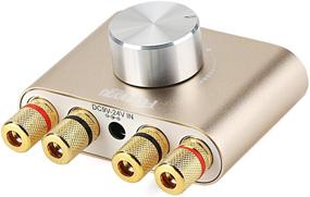 img 1 attached to 🎵 F900 Mini Bluetooth Power Amplifier - Wireless Audio Receiver with 12V 5A DC Adapter, 2.0 Channel 50WX2 Stereo Hi-Fi Digital Amp - AUX/USB/Bluetooth Input (Gold)