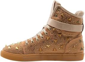 img 3 attached to 👟 Men's Rhinestone Metallic Ornament High Top Sneakers Shoes