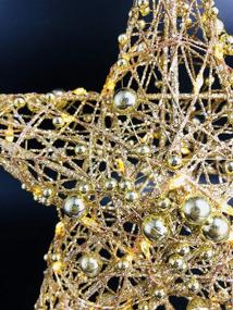 img 2 attached to 🌟 Brilliantly Illuminated: NIGHT-GRING LED Lighted Star Tree Topper for Christmas Tree Decorations in Golden