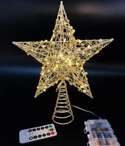 img 4 attached to 🌟 Brilliantly Illuminated: NIGHT-GRING LED Lighted Star Tree Topper for Christmas Tree Decorations in Golden