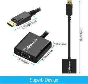 img 1 attached to 🔌 Адаптер DisplayPort к VGA с конвертером 1080P для расширенного рабочего стола и отображения зеркала - мужской на женский, AMD Eyefinity, позолоченный кабель для Mac, PC, HDTV.