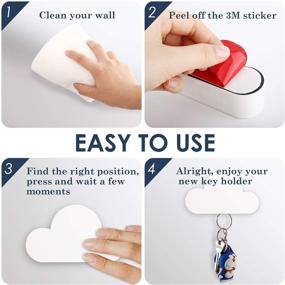 img 1 attached to 🔑 MoKo Magnetic Key Holder (2 Pack) - Adhesive Magnetic Key Rack Organizer Hooks for Wall Door - White