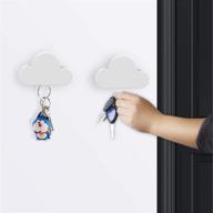 🔑 moko magnetic key holder (2 pack) - adhesive magnetic key rack organizer hooks for wall door - white логотип