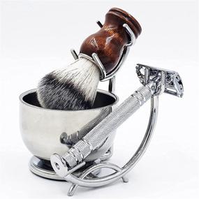 img 1 attached to 🪒 PerPro Shaving Stand and Double Stainless Steel Shave Soap Bowl - Generates Thick, Rapidly Foaming Lather, Durable, Rust Resistant for Effortless Wet Shaving