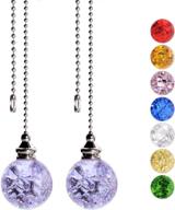 💜 purple crystal ceiling fan pull chain extension – 21 inches beaded ball fan pull chain ornaments, 2pack логотип