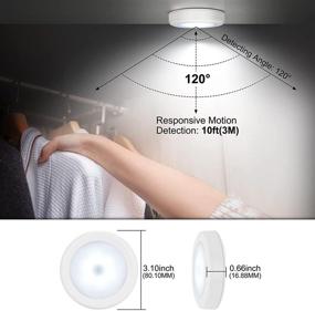 img 2 attached to 🔦 Ultra-Bright Motion Sensor LED Night Lights - Cordless, Non-Fall Design | Multipurpose Stick-on Magnet Closet Lights for Stairs, Hallway, Kitchen, Cabinet | Pack of 10, White