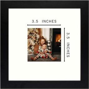 img 1 attached to 🖼️ Frametory 8x8 Square Photo Frame with Ivory Color Mat - Table-Top Décor, Wide Molding, Hanging Features - 2-Pack (Black)