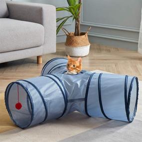 img 4 attached to 🐱 SunStyle Home Cat Tunnels: Indoor Play Toy for Cats - 2/3 Way Kitty Tunnel with Peek Hole, Ball, and Fun for Rabbits, Kittens, and Dogs