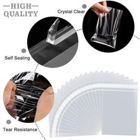 img 2 attached to 🍬 LEOSINDA 100pcs 5 X 7" Clear Resealable Cellophane Bags - Perfect for Treats, Cookies, and Candies! Self-Sealing Adhesive Gift Wrap for Small Business Packaging