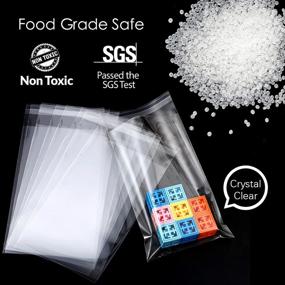 img 1 attached to 🍬 LEOSINDA 100pcs 5 X 7" Clear Resealable Cellophane Bags - Perfect for Treats, Cookies, and Candies! Self-Sealing Adhesive Gift Wrap for Small Business Packaging