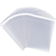 🍬 leosinda 100pcs 5 x 7" clear resealable cellophane bags - perfect for treats, cookies, and candies! self-sealing adhesive gift wrap for small business packaging logo