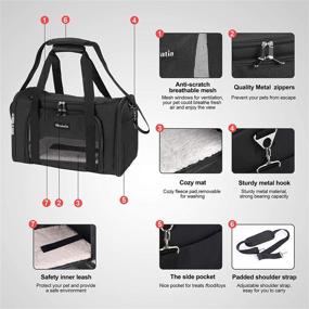 img 2 attached to 🐶 Bjkulatia Dog Carrier Cat Carrier: Airline Approved, Soft-Sided Pet Travel Carrier for Small Dogs and Cats - Collapsible, Black, with Foldable Bowl
