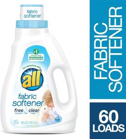 img 2 attached to all Liquid Fabric Softener Free Clear: Gentle Care for Sensitive Skin (48 oz, 60 loads)