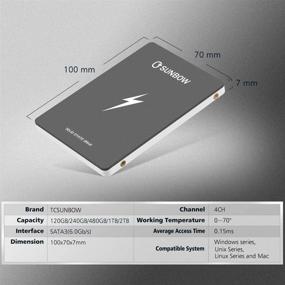 img 2 attached to 💾 TC SUNBOW 2ТБ SSD - Улучшенная производительность кэша SATA III 3D NAND, Внутренний твердотельный накопитель формата 2,5 дюйма, Скорости до 560 МБ/с