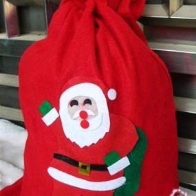 img 2 attached to 🎅 BESPORTBLE XLarge Christmas Santa Bag Sack - Non-Woven Drawstring Gift Bag for Candy, Jewelry, and Xmas Storage