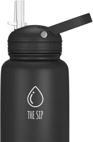 img 3 attached to 🥤 Sip Straw Lid Pack with 2 Lids, 4 Straws, and 2 Brushes for Wide Mouth Water Bottles - Vacuum Insulated
