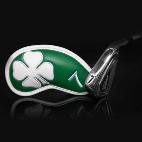 img 2 attached to 🍀 Golf Iron Covers Headcovers: 4 Leaf Clover Synthetic Leather Club Head Cover Pack of 10 for Oversized Standard & Small Size Irons