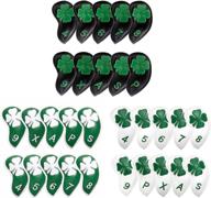 🍀 golf iron covers headcovers: 4 leaf clover synthetic leather club head cover pack of 10 for oversized standard & small size irons logo