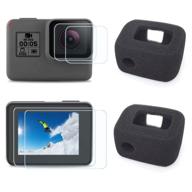 📷 2-pack windslayer windshield housing case for gopro hero 5 6 (2018) camera - enhances audio recording & protects lens screen with foam wind noise reduction cover - zlmc logo