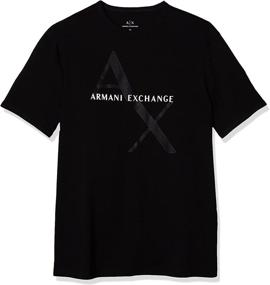 img 3 attached to 👕 Black Men's Clothing and T-Shirts & Tanks by Armani Exchange with Tonal Contrast