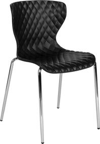 img 3 attached to ✨ Contemporary Design Black Plastic Stack Chair by Flash Furniture: Stylish and Practical Seating Solution