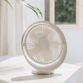 img 3 attached to 🌬️ HARATA 8-inch Desk Fan: Rechargeable, 3 Speeds, Quiet Operation, 160° Rotation, USB Table Fan for Home, Kitchen, Office - Strong Wind & Cordless Design