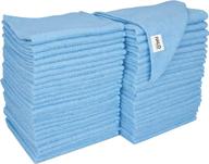 🧽 s&amp;t inc. microfiber cleaning cloths: reusable, lint-free towels (50 pack, light blue) for home, kitchen, and auto - 11.5" x 11.5 logo