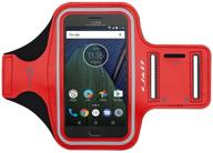 j&d armband for motorola moto g5 plus - sports armband with key holder slot, perfect for running (5.2 inch), blue logo