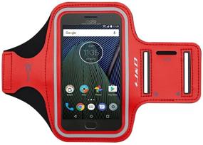 img 4 attached to J&D Armband for Motorola Moto G5 Plus - Sports Armband with Key Holder Slot, Perfect for Running (5.2 inch), Blue