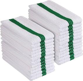 img 4 attached to 🧼 UTowels Premium 24-Pack White/Green Stripe Bar Mop Microfiber Towels - Ideal for Home, Kitchen, and Restaurant Cleaning (14inx18in)