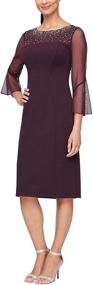 img 4 attached to Alex Evenings Illusion Neckline Regular Women's Clothing and Dresses