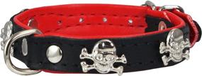 img 2 attached to 🐶 Premium Genuine Leather Dog Collar with Studded Skull Design and Cushioned Padding