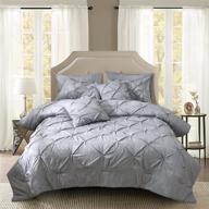 🛏️ bedspick pinch pleated comforter set - oversized king (108"x 102"), 3 pieces, 1 pintuck cationic dye comforter & 2 pillow shams (20"x 36"), pintuck down alternative all season comforter bedding set logo