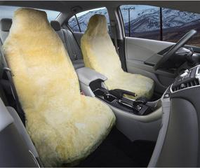 img 1 attached to 🐑 Ultimate Comfort: Masque 63813 Tan Sheepskin Seat Cover - The Perfect Addition for Your Car!