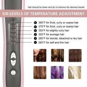 img 3 attached to 🔥 Secura Hair Straightener Comb: PTC Ceramic Heating with 6-level Temperature Control for Effortless Hair Straightening