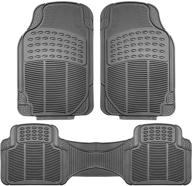 🚗 fh group f11306gray gray solid trimmable heavy duty all-weather floor mats - 3 piece full set logo