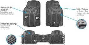 img 1 attached to 🚗 FH Group F11306GRAY Gray Solid Trimmable Heavy Duty All-Weather Floor Mats - 3 Piece Full Set