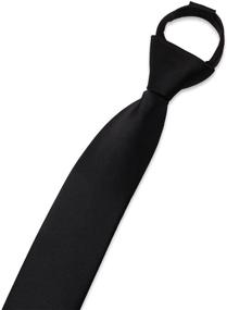 img 3 attached to 15 inch/19 inch Polyester Satin Zipper Neckties for Boys - Solid Color Zipper Tie by Aurya