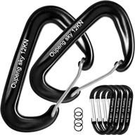 🔗 10 piece carabiner clips kit: 2 heavy duty carabiners (12kn/2697 lbs), 4 lightweight carabiner clips (66 lbs), 4 key rings - ideal for hammocks, camping, hiking, gym, keychain, locking dog leash and harness логотип