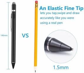 img 3 attached to ✏️ Jet Black Stylus Digital Pen for Touch Screens - Precise Drawing & Writing for iPhone, iPad, and Tablets