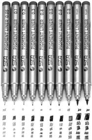 img 1 attached to 🖊 Versatile Precision Black Micro Pen Fineliner Ink Pens - Waterproof Archival Ink Fine Point Micro Liner, Multiliner - Perfect for Sketching, Anime, Illustration, Technical Drawing, Office Documents & Scrapbooking - 10Pcs/Set