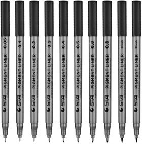 img 3 attached to 🖊 Versatile Precision Black Micro Pen Fineliner Ink Pens - Waterproof Archival Ink Fine Point Micro Liner, Multiliner - Perfect for Sketching, Anime, Illustration, Technical Drawing, Office Documents & Scrapbooking - 10Pcs/Set