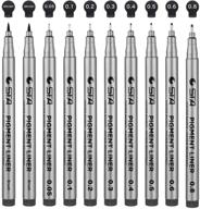 🖊 versatile precision black micro pen fineliner ink pens - waterproof archival ink fine point micro liner, multiliner - perfect for sketching, anime, illustration, technical drawing, office documents & scrapbooking - 10pcs/set logo