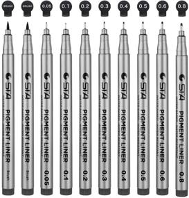 img 4 attached to 🖊 Versatile Precision Black Micro Pen Fineliner Ink Pens - Waterproof Archival Ink Fine Point Micro Liner, Multiliner - Perfect for Sketching, Anime, Illustration, Technical Drawing, Office Documents & Scrapbooking - 10Pcs/Set